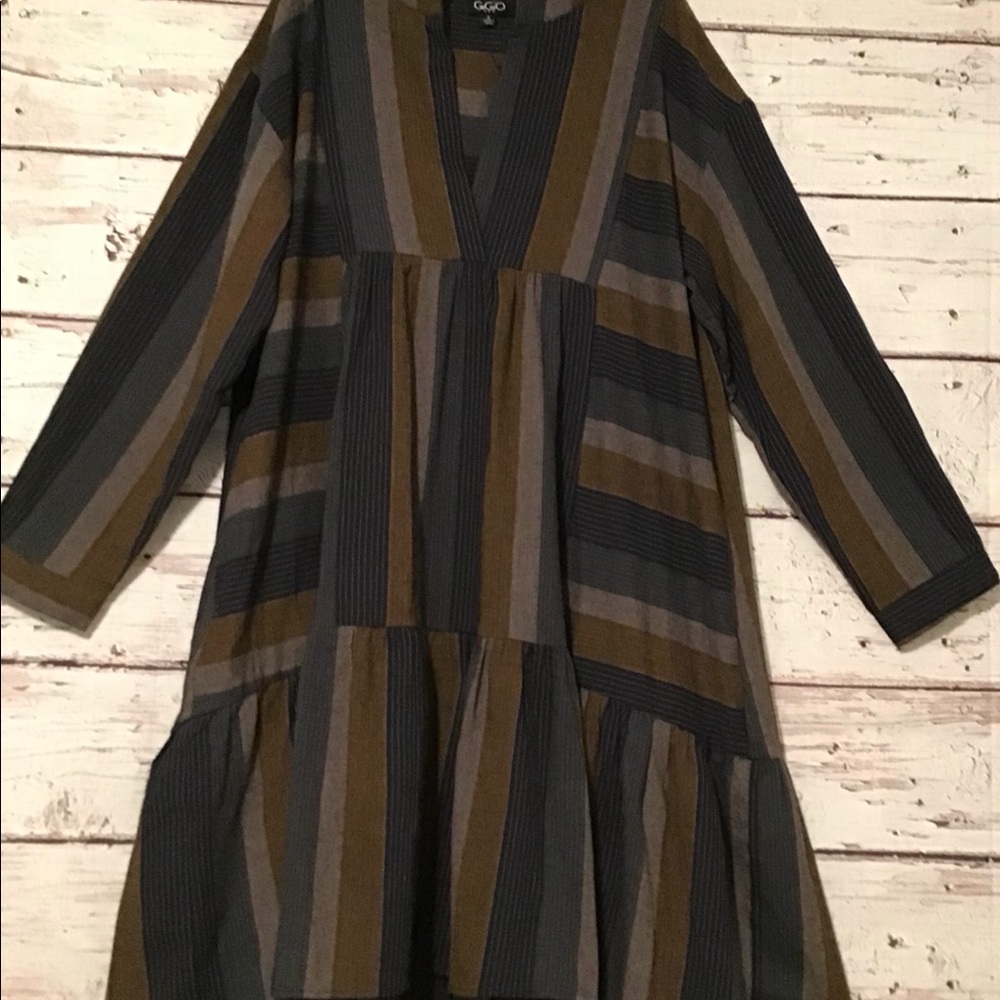 Multi Striped Midi Dress